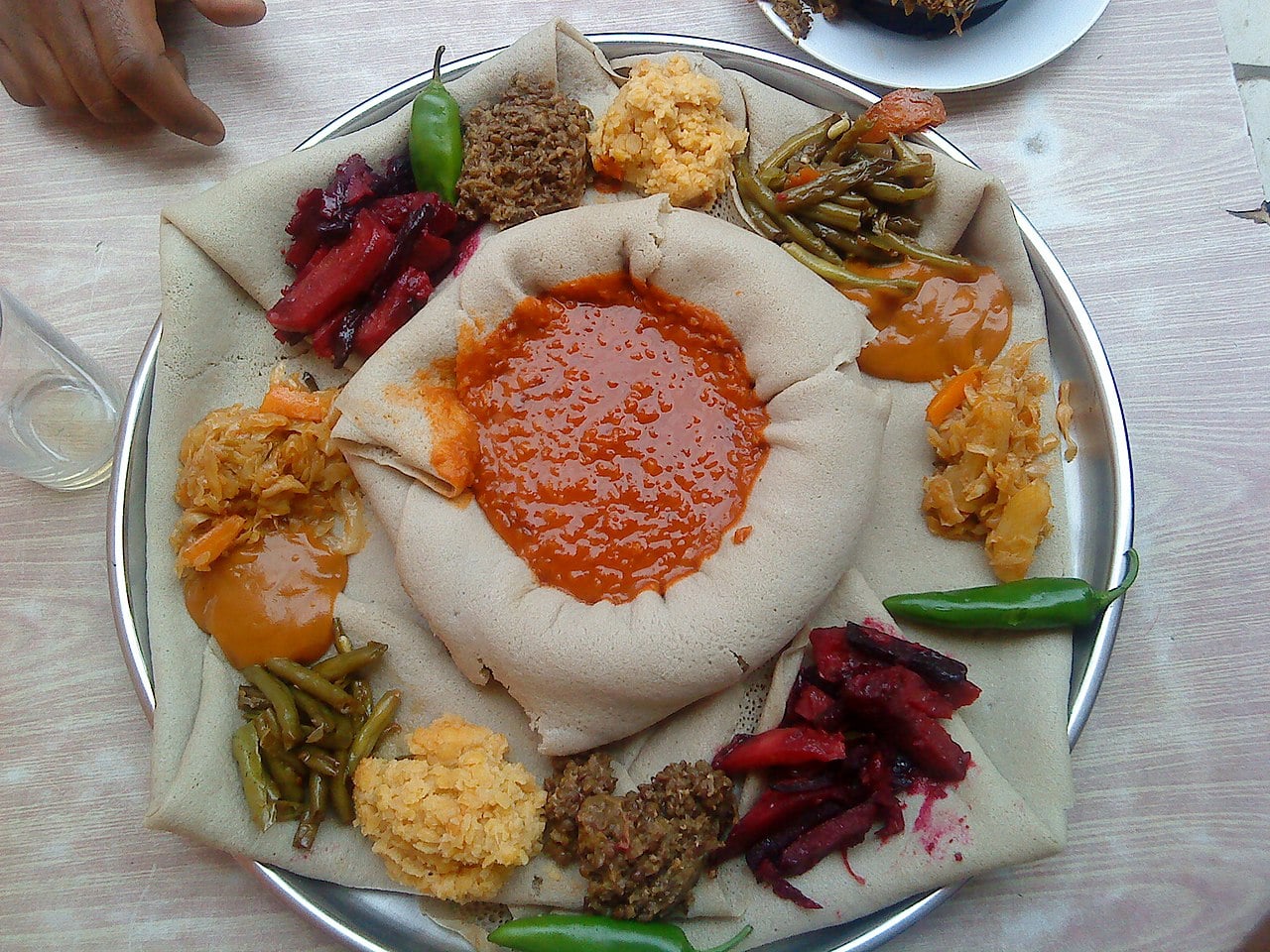 Ethiopian food served communally
